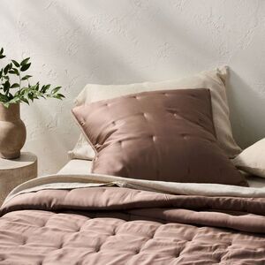 Euro Rayon from Bamboo Quilt Pillow Sham Brown - Casaluna